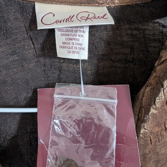 Metallic Brown Button-Up Blouse - Picture 5 of 6